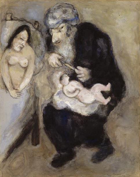 La circuncisión prescrita por Dios a Abraham contemporáneo Marc Chagall Pintura al óleo